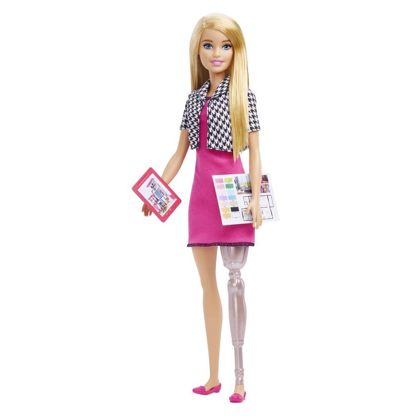 Barbie Interior Designer Doll, Blonde, Prosthetic Leg, Accessories, 3 & Up New Arrival