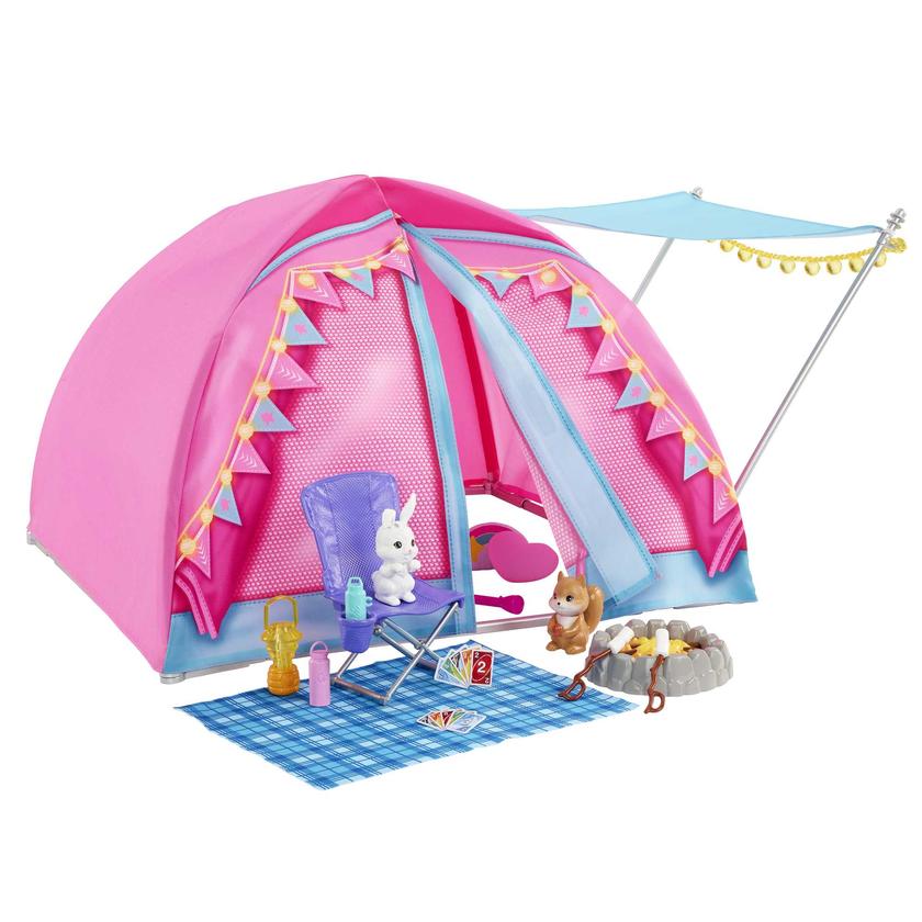 Barbie It Takes Two Set de Juego Casa De Campaña con Muñecas Free shipping