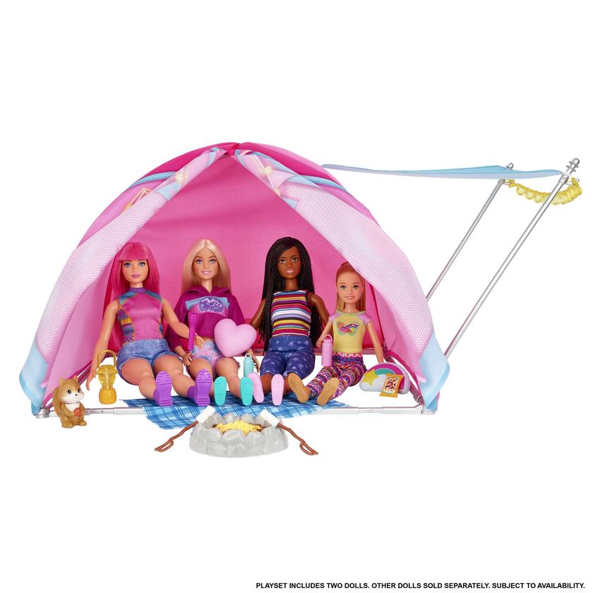 Barbie It Takes Two Set de Juego Casa De Campaña con Muñecas Free shipping