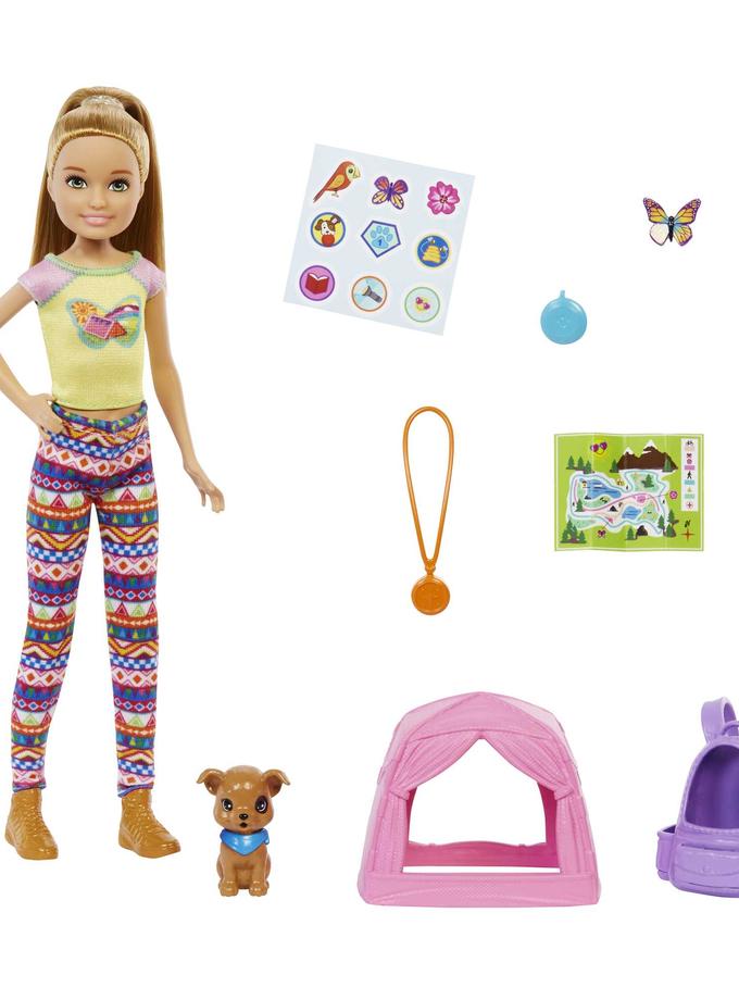 Barbie It Takes Two Stacie Camping Doll With Pet Puppy & Accessories, 3 To 7 Year Olds New Arrival