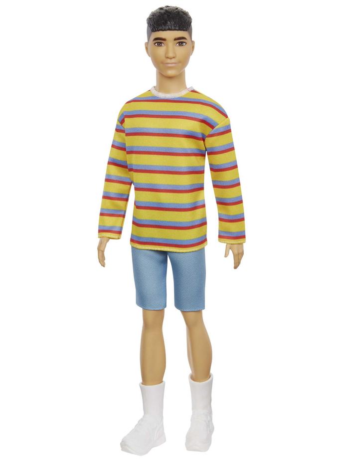 Barbie Ken Fashionistas #175 Doll W Ith Striped Shirt Jean Shorts Brown Hair Hispanic Best Buy