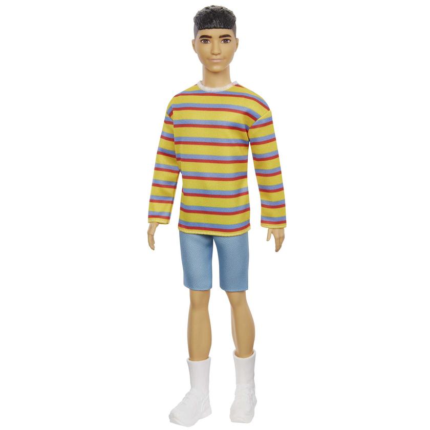 Barbie Ken Fashionistas #175 Doll W Ith Striped Shirt Jean Shorts Brown Hair Hispanic Best Buy