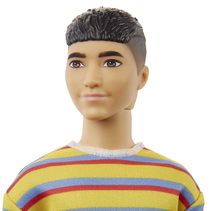 Barbie Ken Fashionistas #175 Doll W Ith Striped Shirt Jean Shorts Brown Hair Hispanic Best Buy