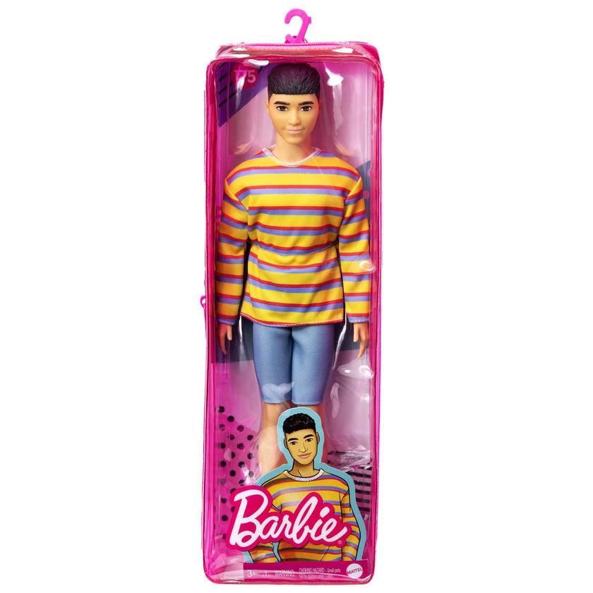 Barbie Ken Fashionistas #175 Doll W Ith Striped Shirt Jean Shorts Brown Hair Hispanic Best Buy