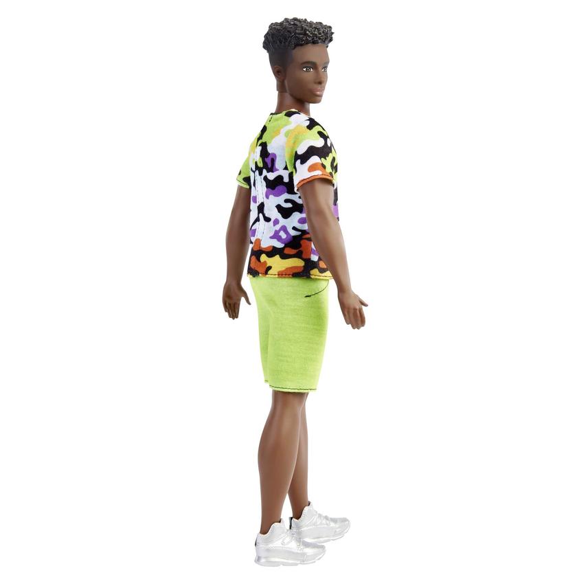 Barbie Ken Fashionistas Doll #123, Broad With Black Curly Hair in Multi-Colored Shirt & Shorts Same Day Delivery