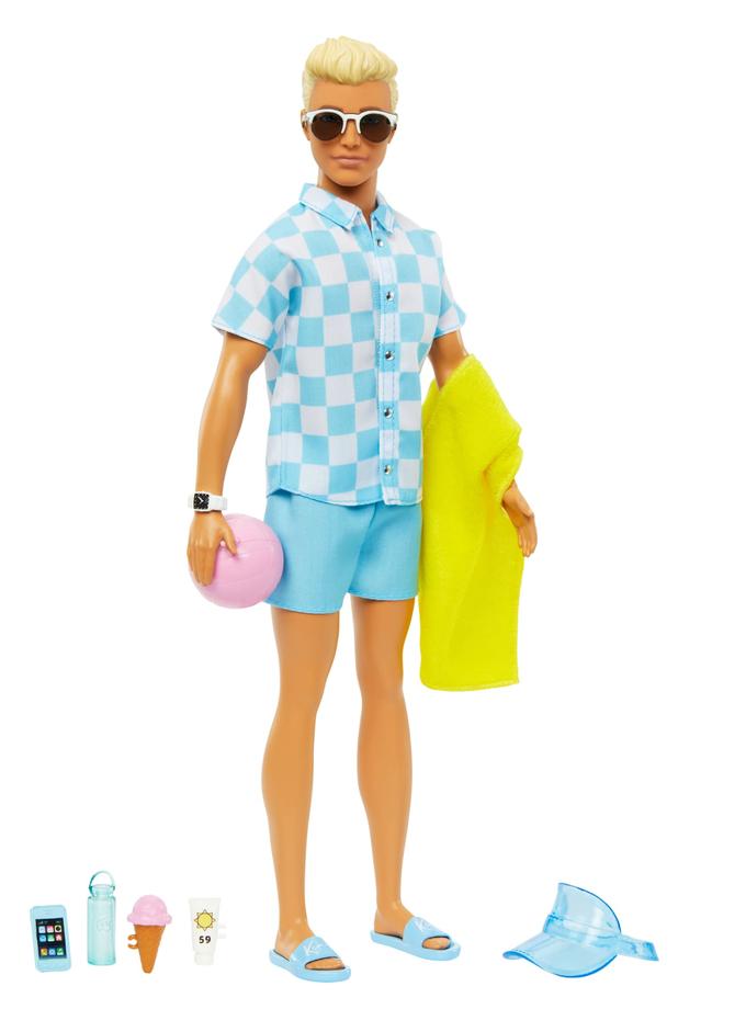 Barbie Ken Plage Poupée Blonde Short de Bain et Accessoires de Plage New Arrival