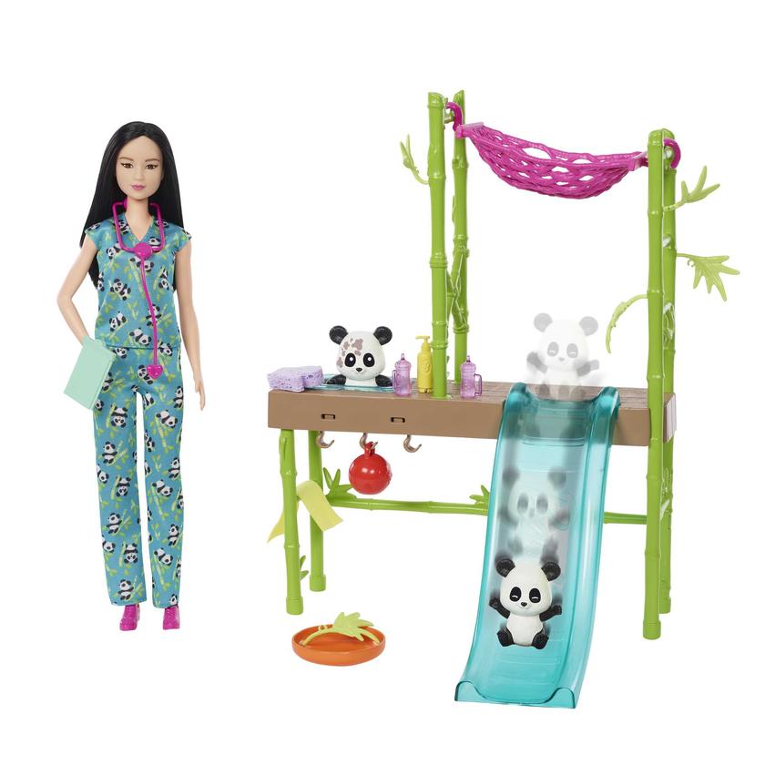 Barbie Le Sanctuaire des Pandas Coffret, Poupée et +20 Accessoires High Quality