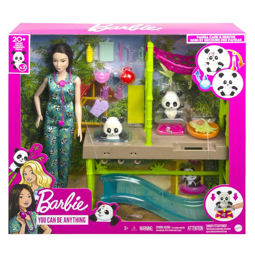 Barbie Le Sanctuaire des Pandas Coffret, Poupée et +20 Accessoires High Quality