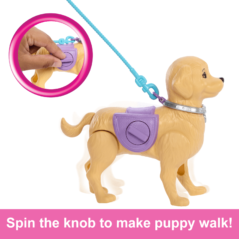 Barbie Life in The City Brooklyn Doll With Walk & Potty Dog, Toy Set With Tail-Activated Pooping Pet Puppy Same Day Delivery