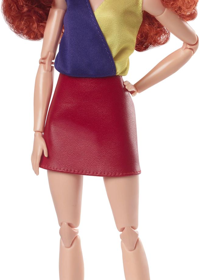 Barbie Looks Doll, Curly Red Hair, Color Block Outfit With Miniskirt Same Day Delivery