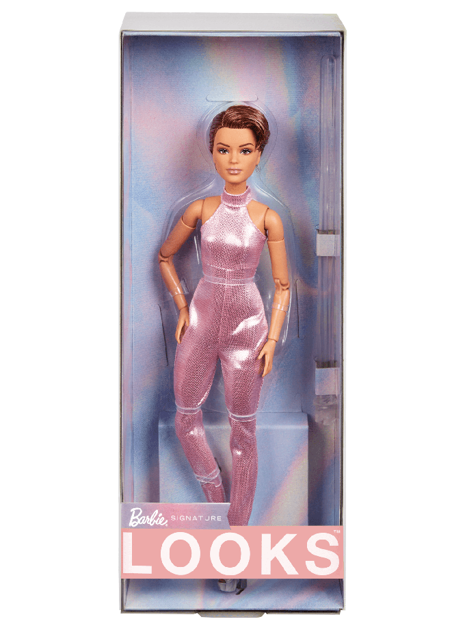 Barbie Looks No. 22 Collectible Doll With Pixie Cut And Sequined Y2K Jumpsuit Best Buy