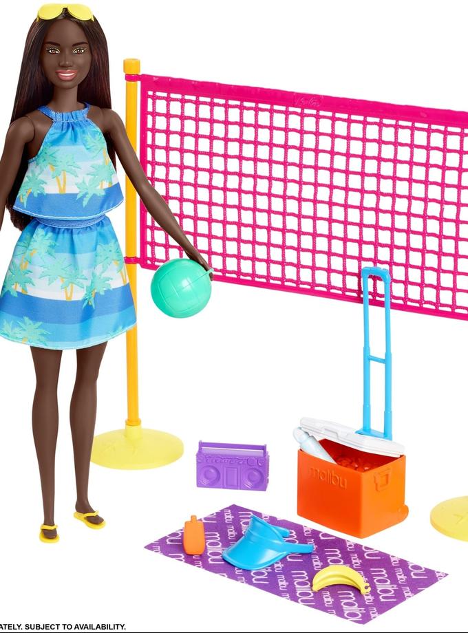 Barbie Loves The Ocean Beach Volleyball-Themed Playset, Made From Recycled Plastics High Quality