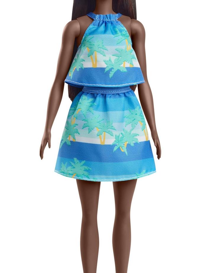 Barbie Loves the Ocean Doll with Black Hair, Palm Tree Print Dress Free shipping