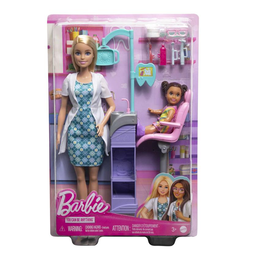 Barbie-Métiers-Coffret Poupée Barbie dentiste et Accessoires Same Day Delivery