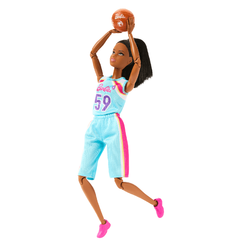 Barbie Made To Move Basketball Player Doll & Accessories, Brunette Doll Wearing Uniform With Ball High Quality