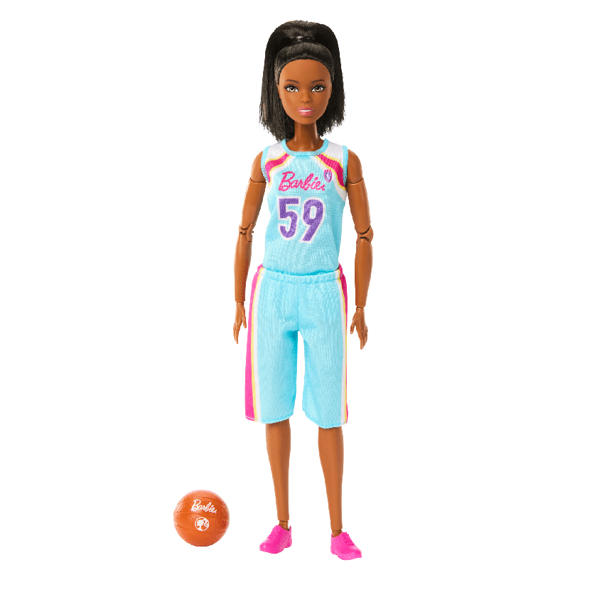 Barbie Made To Move Basketball Player Doll & Accessories, Brunette Doll Wearing Uniform With Ball High Quality