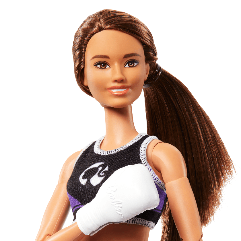 Barbie Made To Move Boxer Doll & Accessories, Brunette Doll Wearing Uniform With Boxing Gloves High Quality