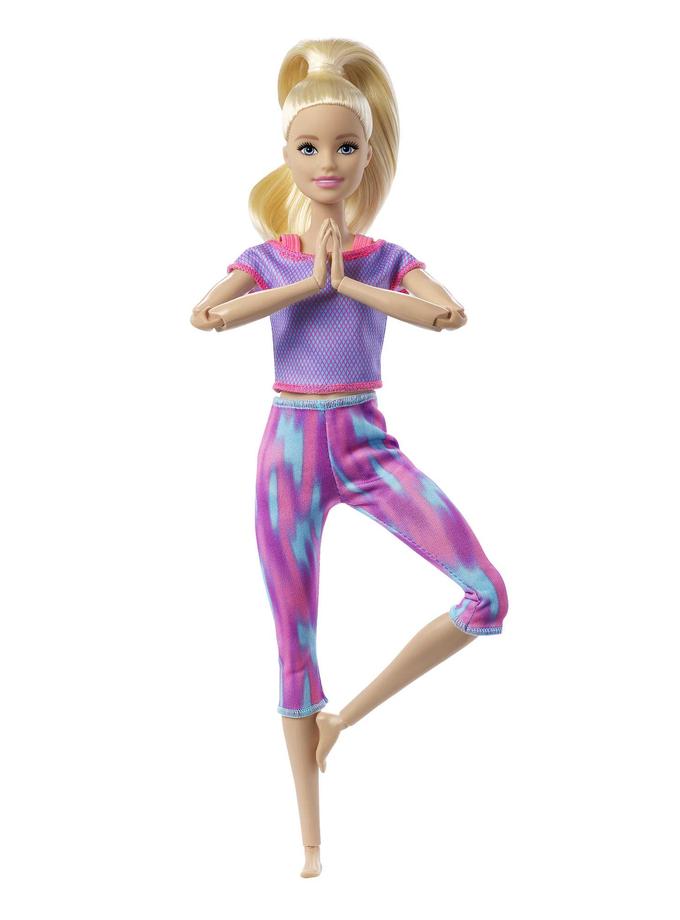 Barbie Made To Move Doll With 22 Flexible Joints & Long Blonde Ponytail Wearing Athleisure-Wear For Kids 3 To 7 Years Old New Arrival