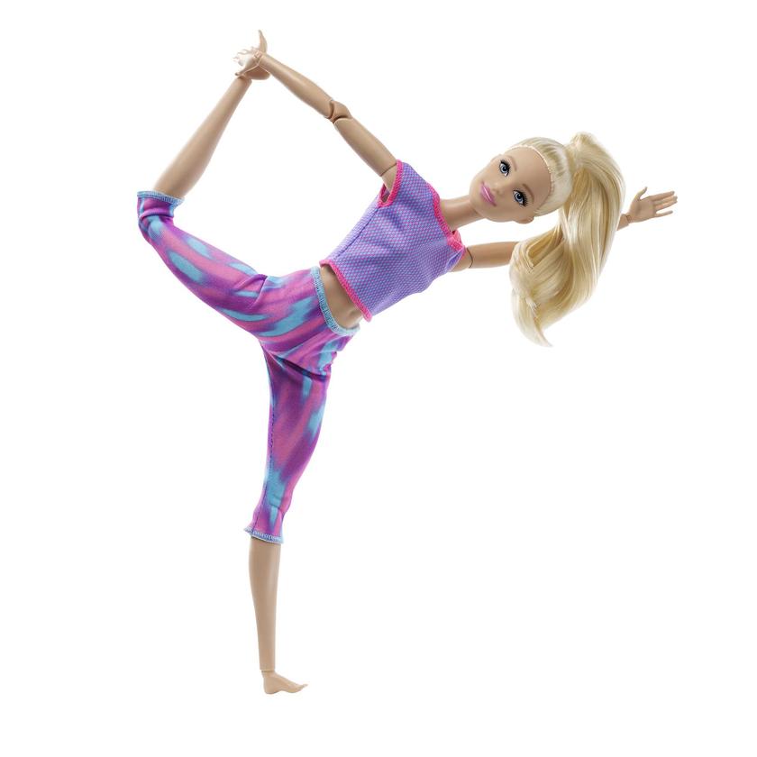 Barbie Made To Move Doll With 22 Flexible Joints & Long Blonde Ponytail Wearing Athleisure-Wear For Kids 3 To 7 Years Old New Arrival