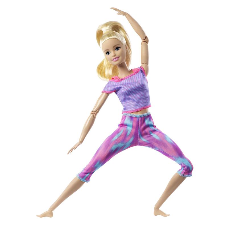 Barbie Made To Move Doll With 22 Flexible Joints & Long Blonde Ponytail Wearing Athleisure-Wear For Kids 3 To 7 Years Old New Arrival