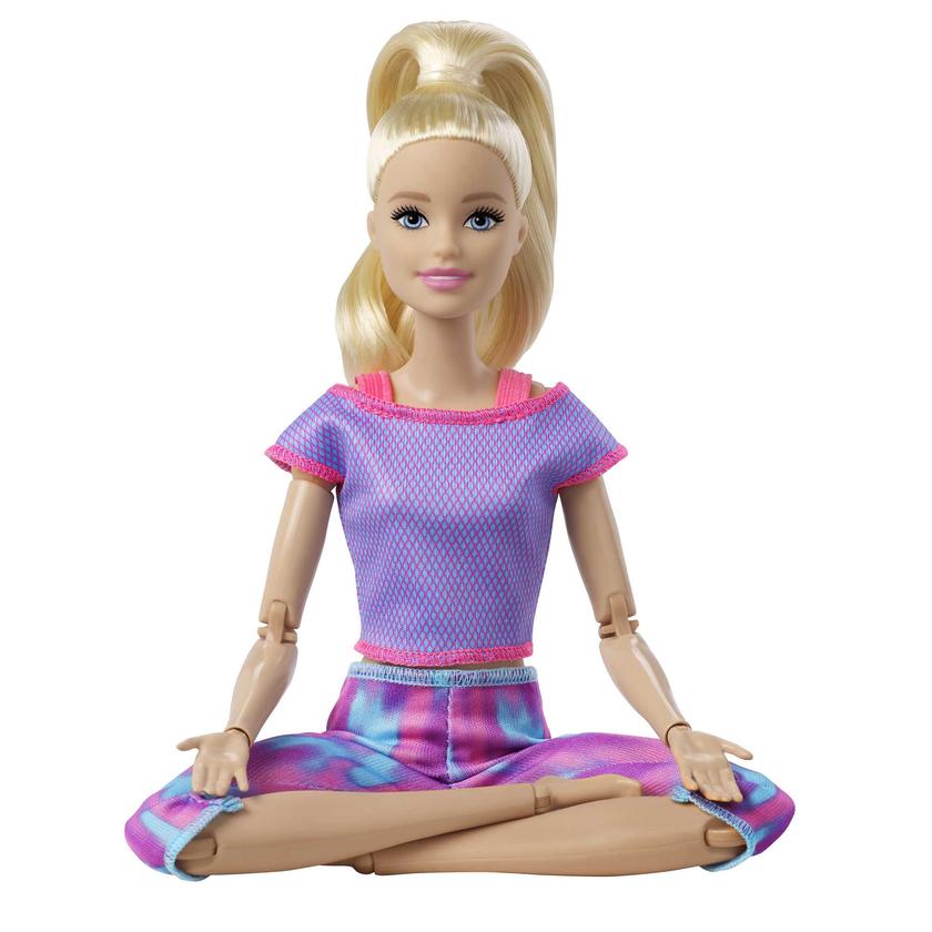 Barbie Made To Move Doll With 22 Flexible Joints & Long Blonde Ponytail Wearing Athleisure-Wear For Kids 3 To 7 Years Old New Arrival