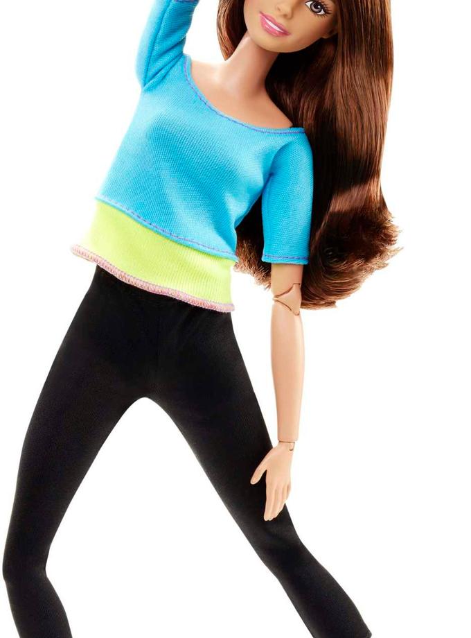 Barbie Made To Move Posable Doll in Blue Color-Blocked Top And Yoga Leggings, Flexible Best Price