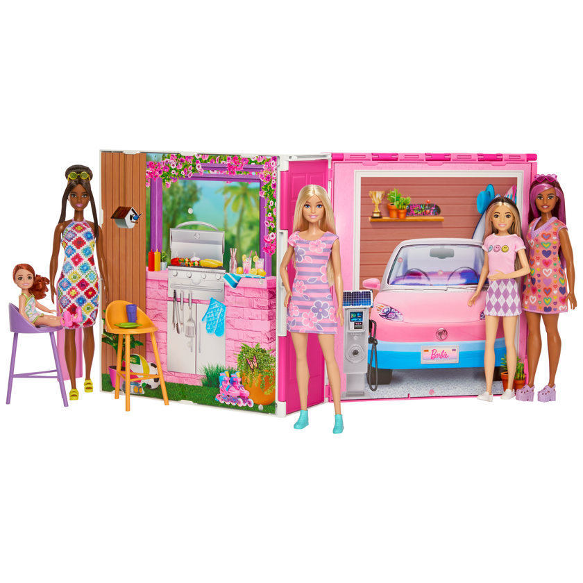 Barbie  Maison Portative et Poupée, 4Pièces, 11Accessoires Best Price