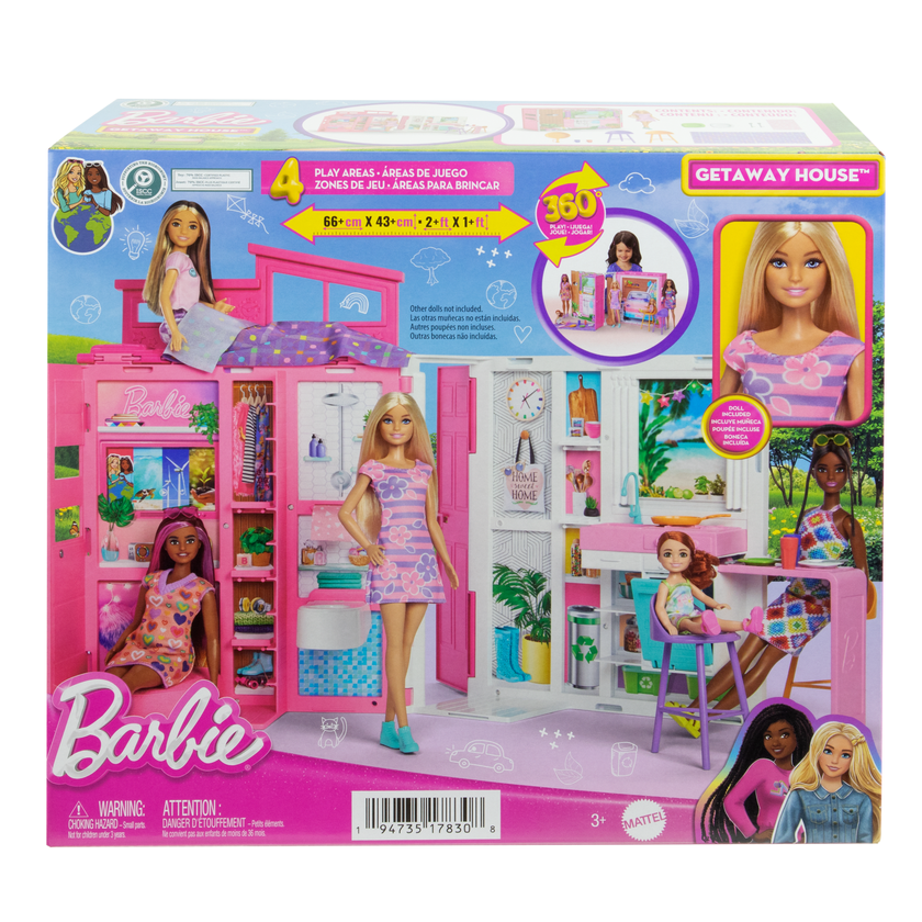 Barbie  Maison Portative et Poupée, 4Pièces, 11Accessoires Best Price