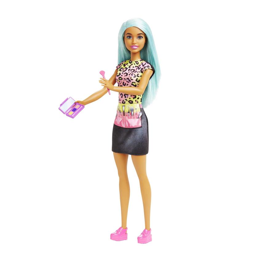 Barbie Makeup Artist Doll With Teal Hair And Career-Themed Accessories Like Palette And Brush New Arrival