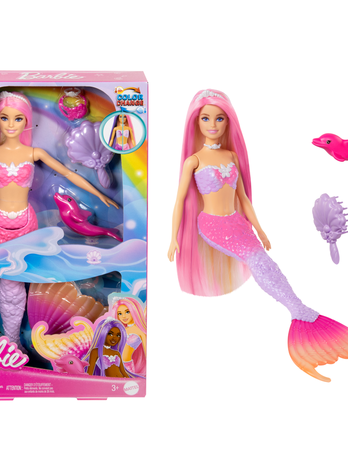 Barbie “Malibu” Mermaid Doll With Color Change Feature, Pet Dolphin And Accessories Best Buy