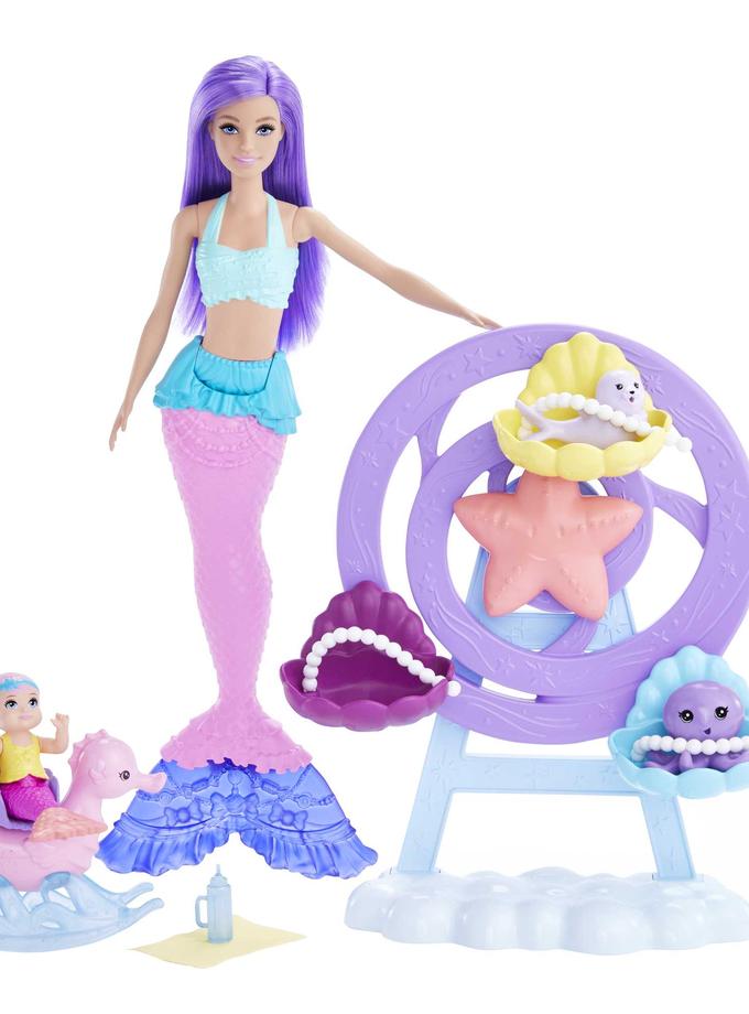 Barbie Mermaid Doll, Nurturing Playset With Merbaby, Octopus And Seal New Arrival