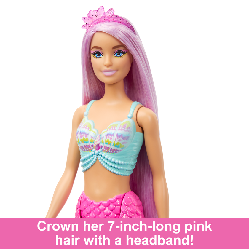 Barbie Mermaid Doll With 7-inch-Long Fantasy Hair & Accessories For Styling Play Free shipping