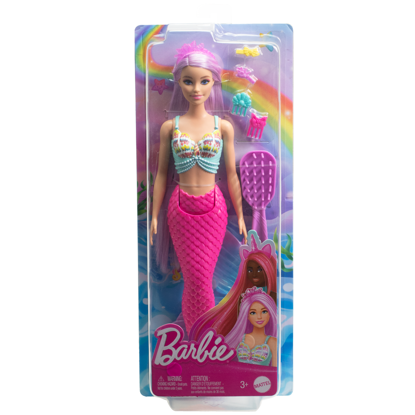 Barbie Mermaid Doll With 7-inch-Long Fantasy Hair & Accessories For Styling Play Free shipping