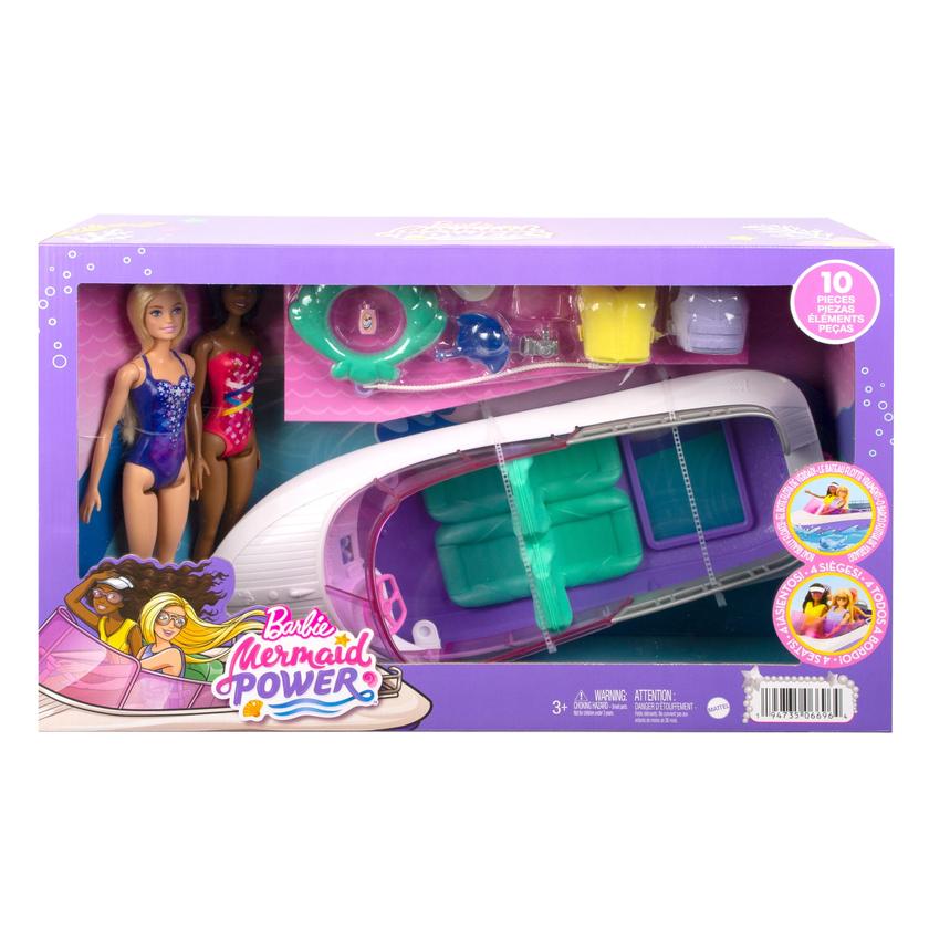 Barbie  Mermaid Power ™  Coffret de Jeu Avec Poupées et Bateau For Sale