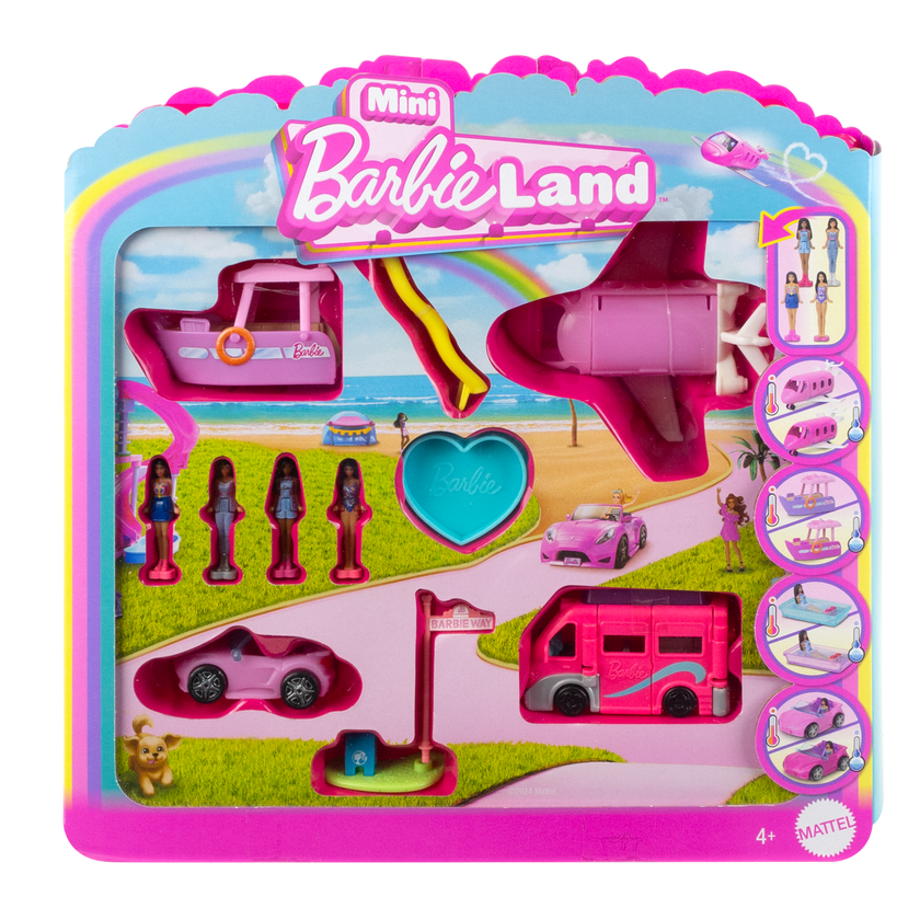 Barbie Mini Barbieland 4-Pack Doll & Vehicle Set, 4 1.5-Inch Dolls &  4 Iconic Toy Vehicles On Sale