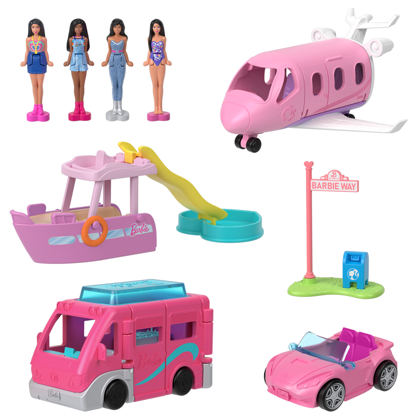 Barbie Mini Barbieland 4-Pack Doll & Vehicle Set, 4 1.5-Inch Dolls &  4 Iconic Toy Vehicles On Sale