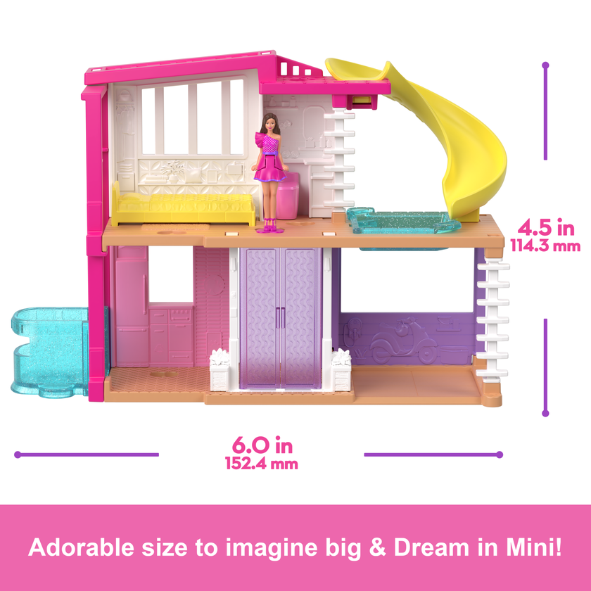 Barbie Mini Barbieland Doll House Playsets With 1.5-inch Doll, Furniture & Accessories High Quality