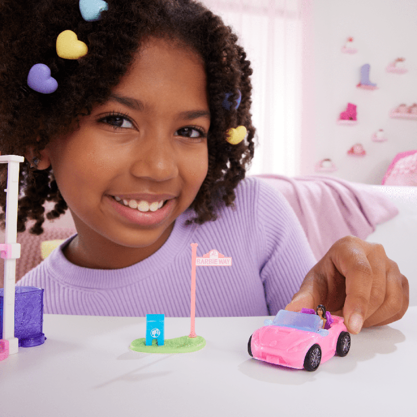 Barbie Mini Barbieland Doll & Vehicle Set With 1.5-Inch Doll & Convertible Car With Color-Change Best Price