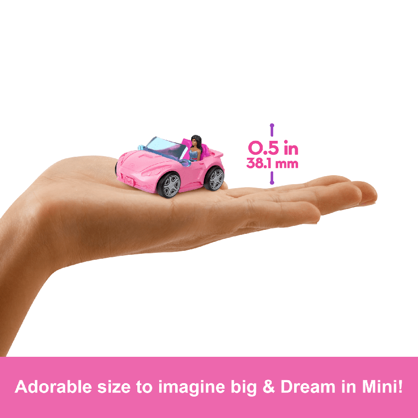 Barbie Mini Barbieland Doll & Vehicle Set With 1.5-Inch Doll & Convertible Car With Color-Change Best Price