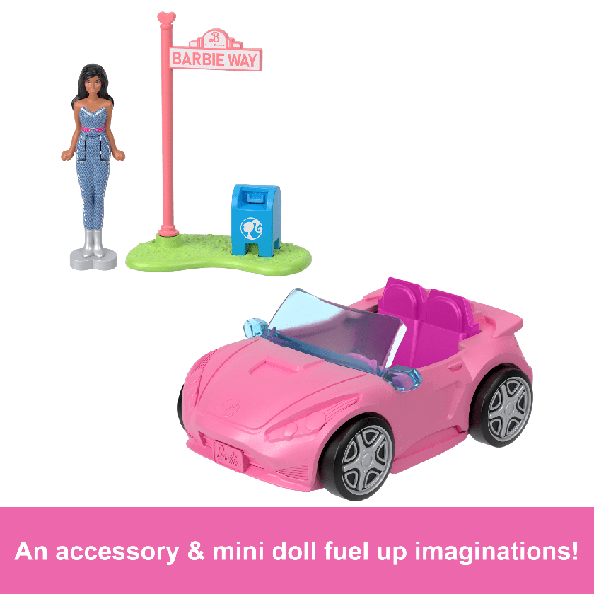 Barbie Mini Barbieland Doll & Vehicle Set With 1.5-Inch Doll & Convertible Car With Color-Change Best Price