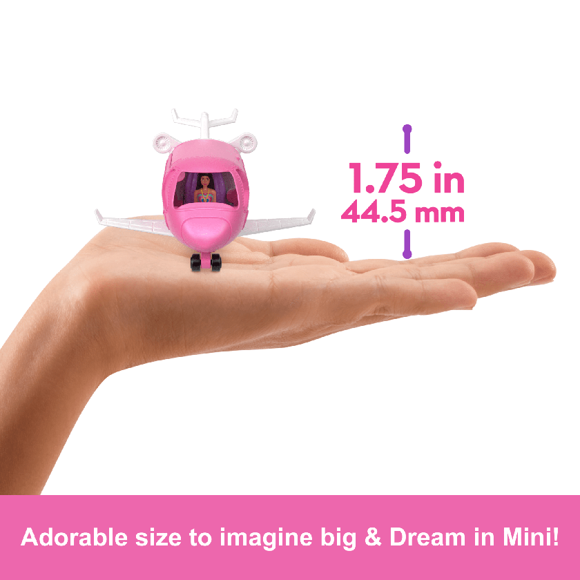 Barbie Mini Barbieland Doll & Vehicle Set With 1.5-inch Doll & Dreamplane With Color-Change Free shipping