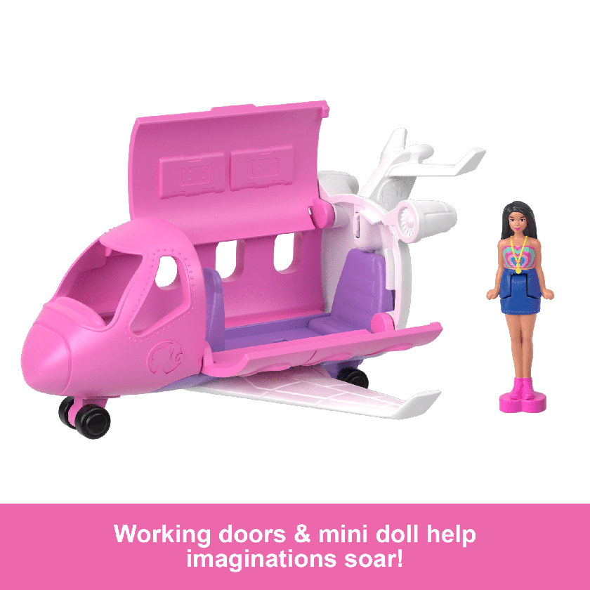 Barbie Mini Barbieland Doll & Vehicle Set With 1.5-inch Doll & Dreamplane With Color-Change Free shipping