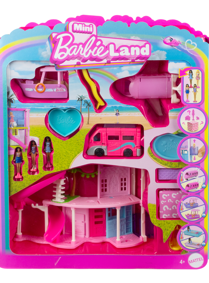 Barbie Mini Barbieland Dreamhouse & 3-Vehicle Playset With 4 1.5-Inch Dolls, Furniture & Accessories For Sale