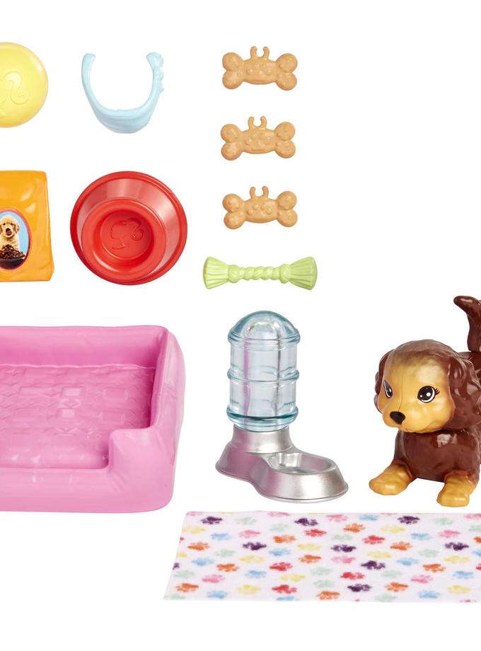 Barbie Pet And Accessories Set With Head-Nodding Puppy And 10+ Storytelling Pieces Free shipping