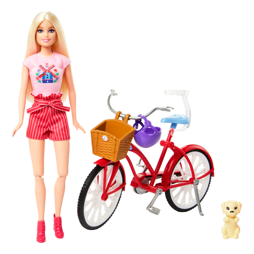 Barbie Pink Passport Holland Doll Set With Bicycle, Clothes, & Travel Accessories Free shipping