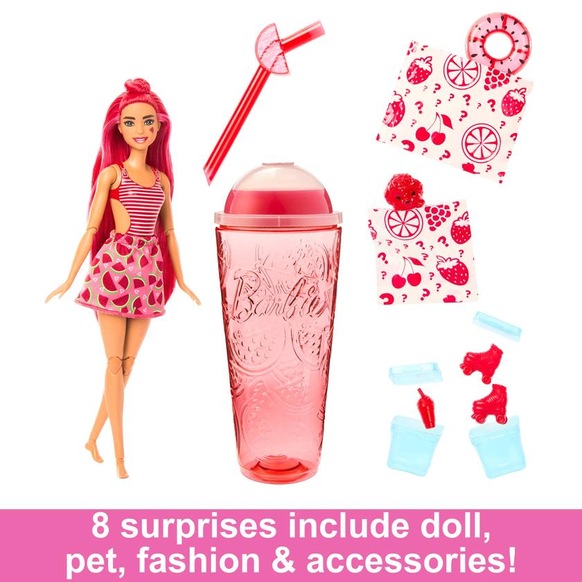 Barbie Pop Reveal Fruit Series Watermelon Crush Doll, 8 Surprises Include Pet, Slime, Scent & Color Change Best Price