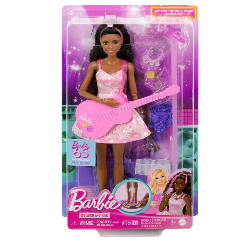 Barbie Pop Star Doll with Brown Hair & Pink Guitar New Arrival