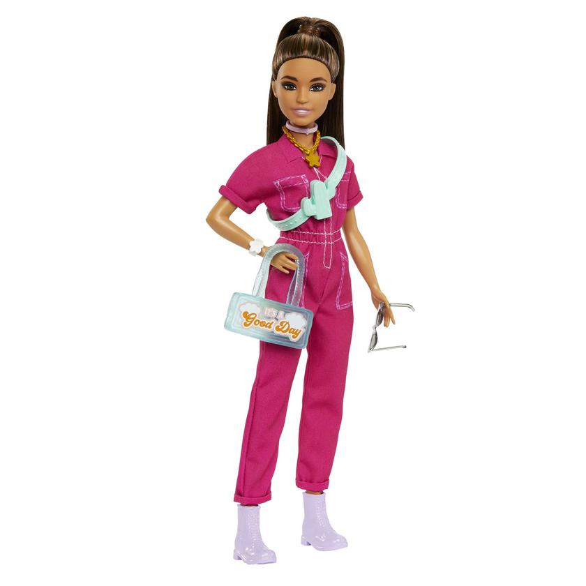 Barbie Poupée Avec Combinaison Rose Tendance, Accessoires et Chiot New Arrival