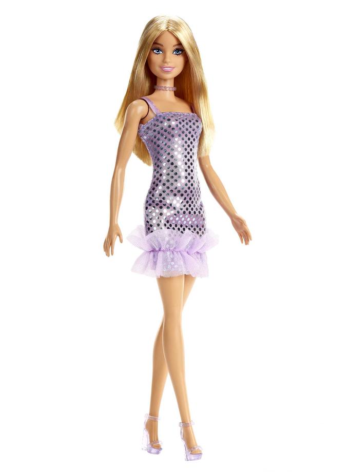 Barbie Poupée Blonde Avec Robe Lavande Métallique High Quality