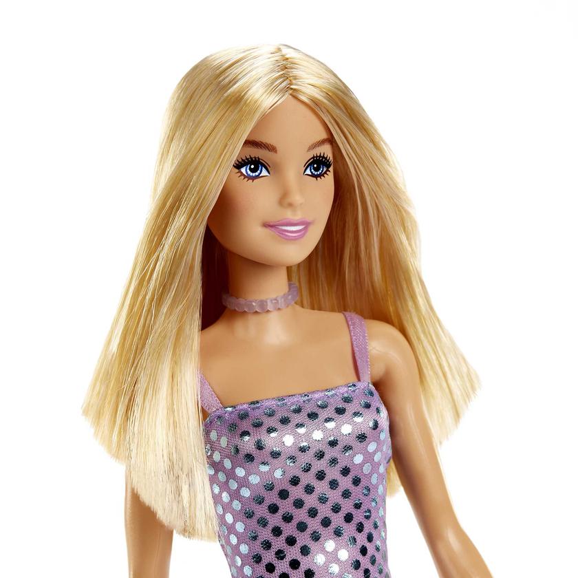 Barbie Poupée Blonde Avec Robe Lavande Métallique High Quality